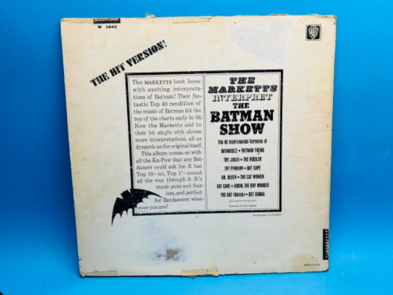 Photo 2 of 151698…record and cover in very poor condition-vintage the Batman Theme vinyl record- untested-major  scratches and cover damage 