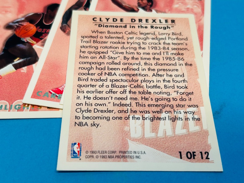 Photo 2 of 151749…2 sets- Fleer Clyde Drexler career highlights cards 1-12