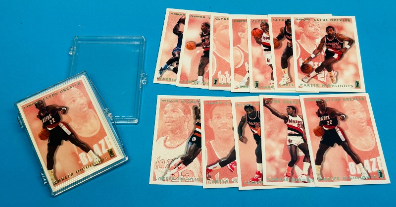 Photo 1 of 151749…2 sets- Fleer Clyde Drexler career highlights cards 1-12