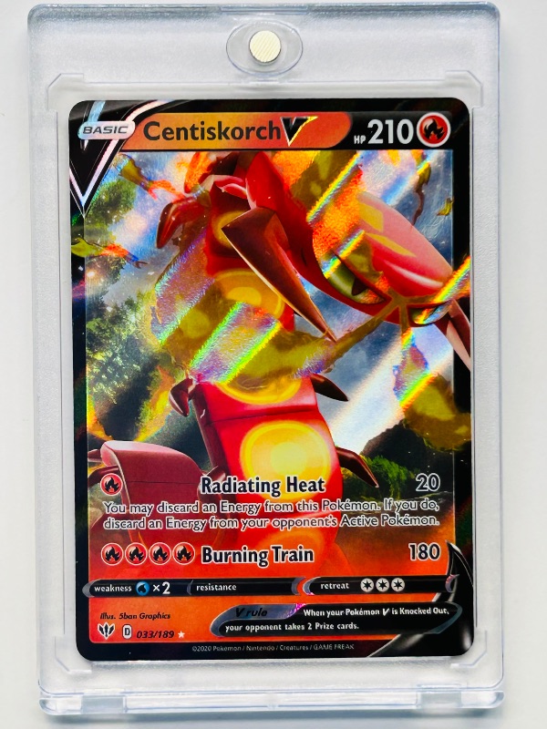 Photo 1 of 151756…holo Pokémon V card in hard plastic case  033/189