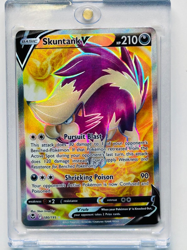 Photo 1 of 151757…holo Pokémon V card in hard plastic case  180/195