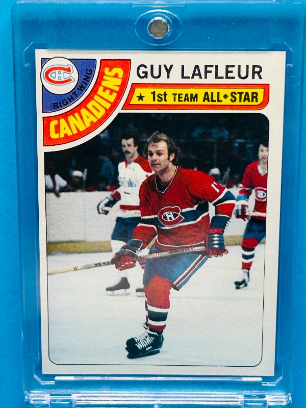 Photo 1 of 151760…vintage Guy Lafleur card 90 in hard plastic case 