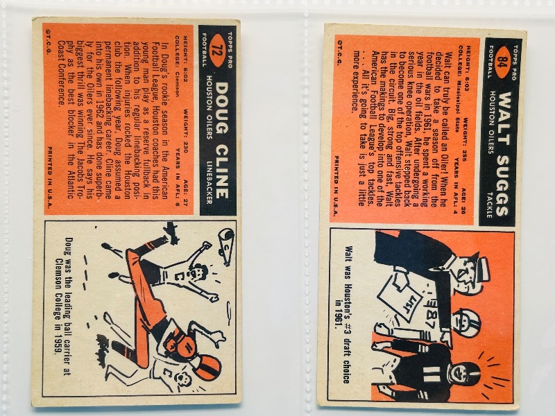 Photo 2 of 151783… vintage 1965 tallboy football cards in plastic sleeves 