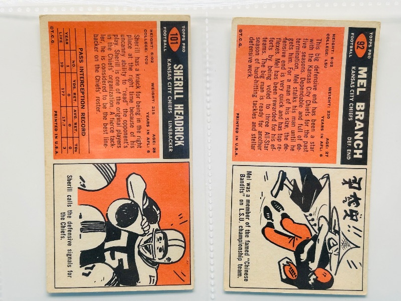 Photo 2 of 151784… vintage 1965 tallboy football cards in plastic sleeves 