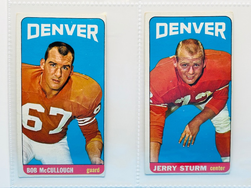 Photo 1 of 151786… vintage 1965 tallboy football cards in plastic sleeves 