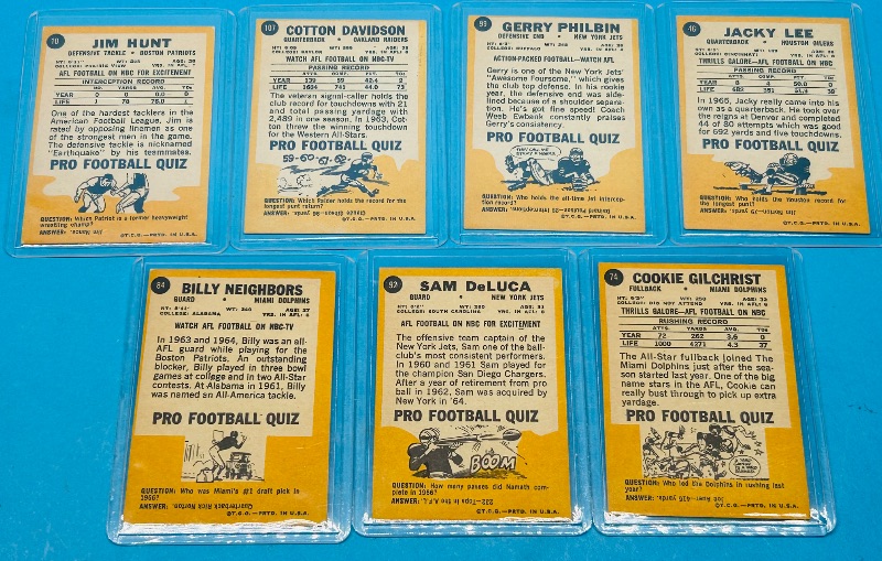 Photo 2 of 151791…7 vintage 1967 football cards in hard plastic sleeves 