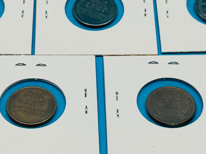 Photo 2 of 151792…circulated-4 vintage Indian Head pennies, 7 steel wheat and 3 wheat pennies -shows wear