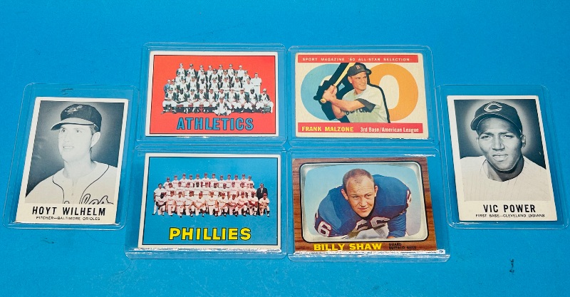 Photo 1 of 151803…6 vintage baseball cards from the 1960’s in hard plastic sleeves 