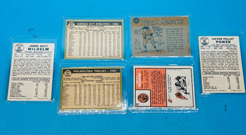 Photo 2 of 151803…6 vintage baseball cards from the 1960’s in hard plastic sleeves 