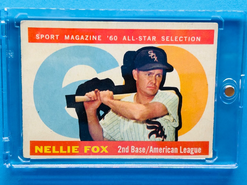 Photo 1 of 151807…vintage 1960 Nellie Fox card 555  in hard plastic case 