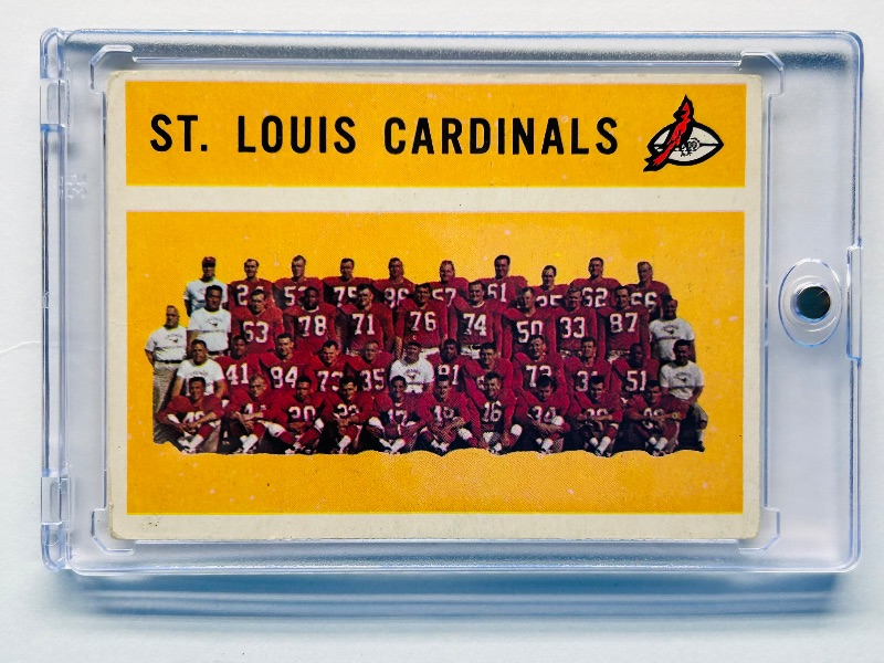 Photo 1 of 151809… vintage 1960 St. Louis Cardinals checklist card 112  in hard plastic case 