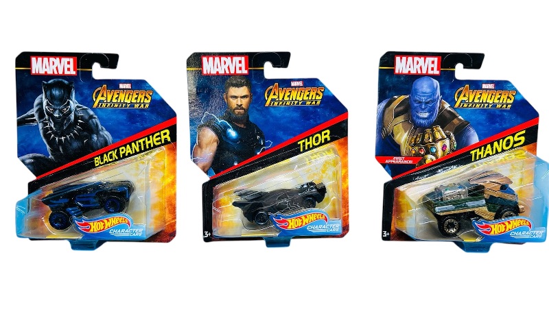 Photo 1 of 151849…3 marvel avengers hot wheels die cast cars 