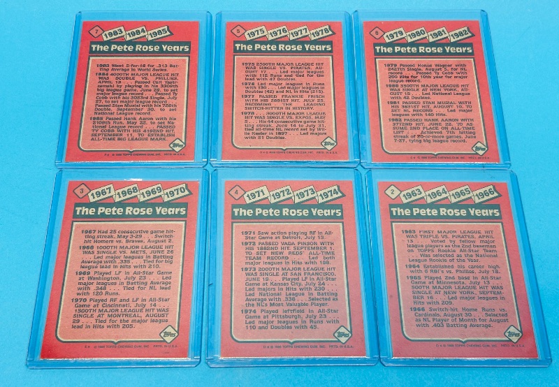 Photo 2 of 151896… 6 Pete Rose trading cards in hard plastic sleeves 