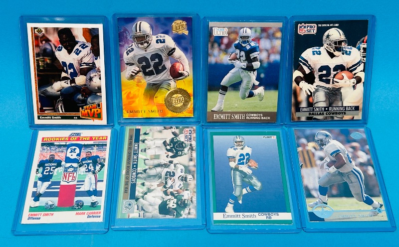 Photo 1 of 151901…8 Emmitt Smith trading cards in hard plastic sleeves 