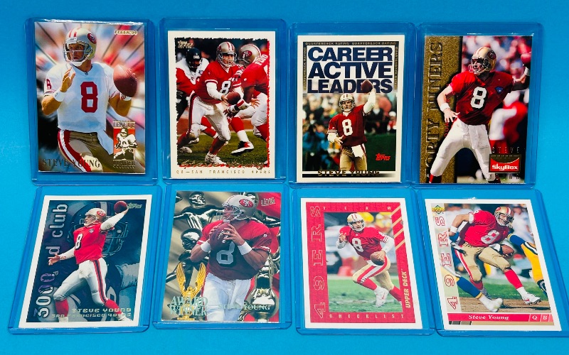 Photo 1 of 151906…8 Steve young trading cards in hard plastic sleeves 