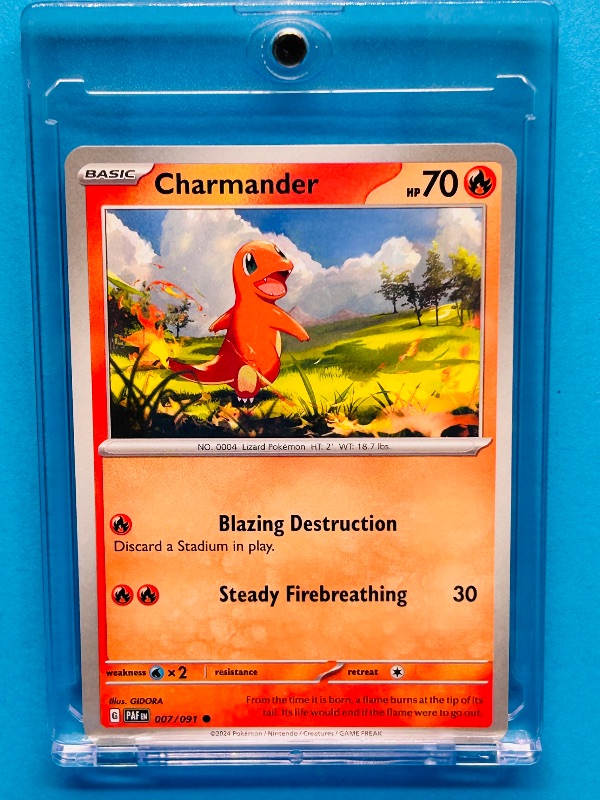 Photo 1 of 151932…Pokémon charmander card 007/091  in hard plastic case