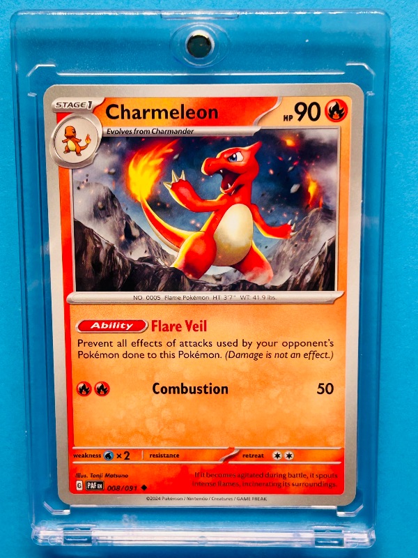 Photo 1 of 151936…Pokémon charmeleon card 008/091  in hard plastic case