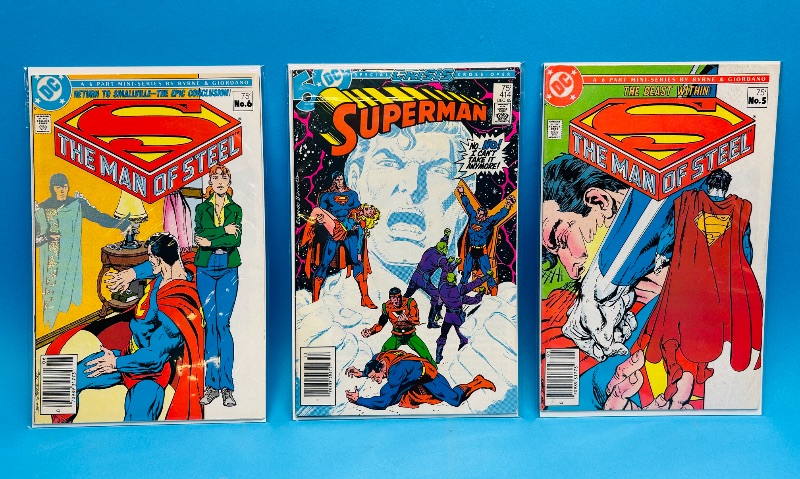 Photo 1 of 152028…3 vintage $.75 Superman comics in plastic sleeves 