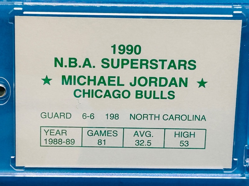Photo 1 of 152064…Michael Jordan  superstars card in hard plastic case 