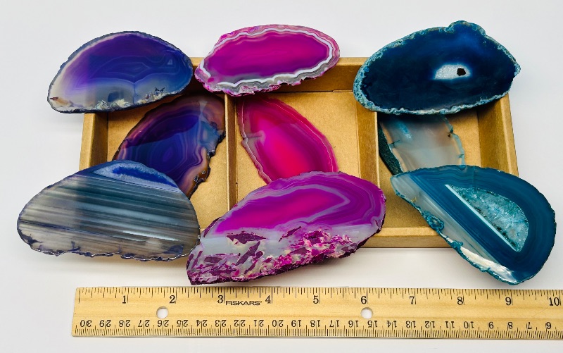 Photo 1 of 151120… 9 agate slices in gift box