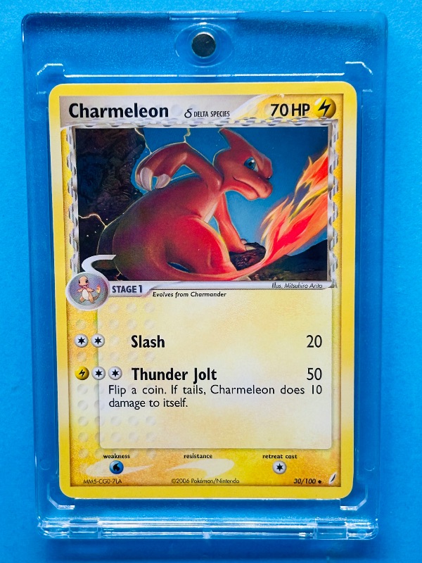 Photo 1 of 152140…Pokémon Charmeleon card 30/100 in hard plastic case