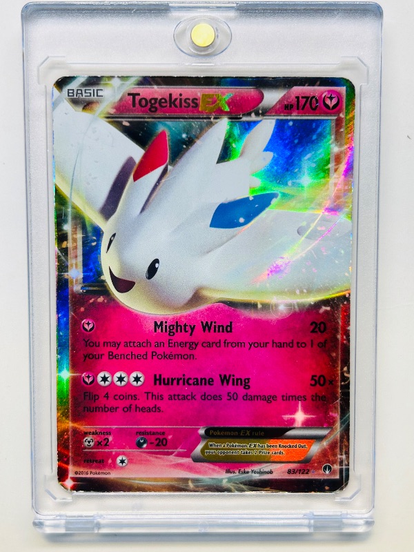 Photo 1 of 152148…Pokémon holo Togekiss EX card 83/122 in hard plastic case