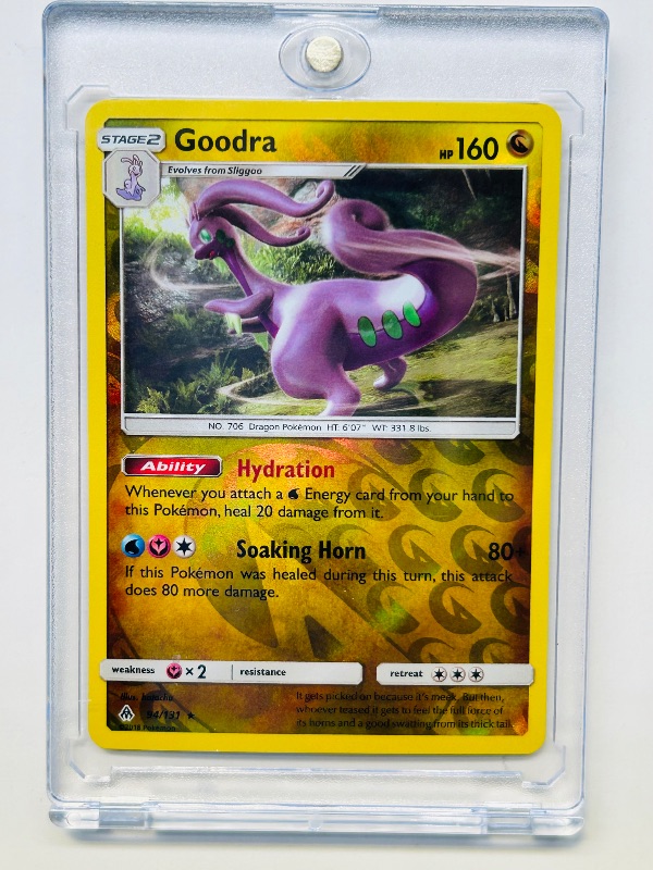 Photo 1 of 152151…Pokémon reverse holo Goodra card 94/131 in hard plastic case