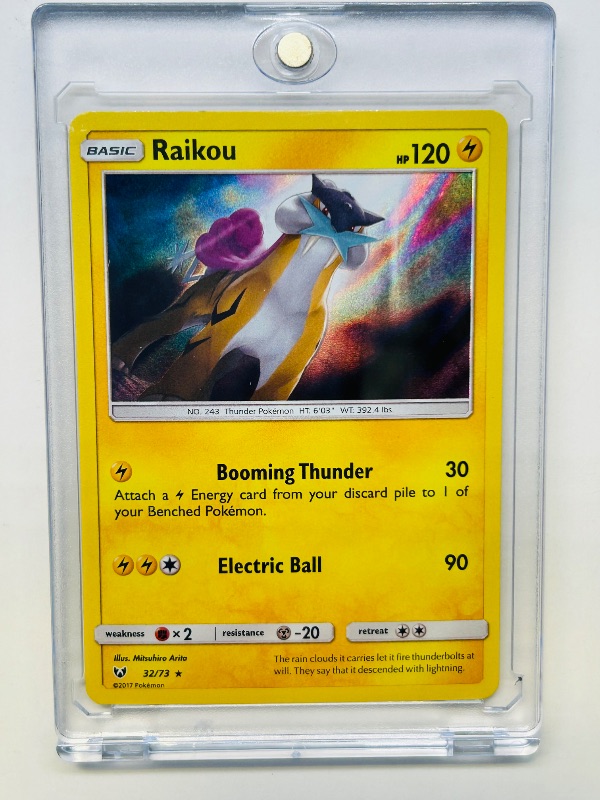 Photo 1 of 152152…Pokémon holo Raikou card 32/73 in hard plastic case