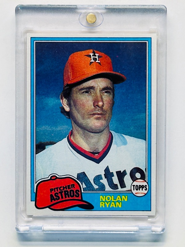 Photo 1 of 152160…Nolan Ryan card 240 in hard plastic case Topps 1981