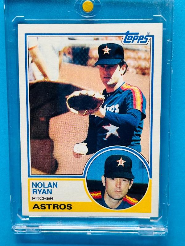 Photo 1 of 152163…Nolan Ryan card 360 in hard plastic case topps 1983