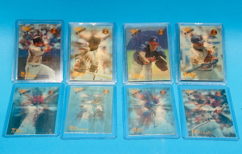 Photo 1 of 152165…8 In Motion baseball cards in hard plastic sleeves 