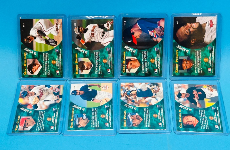 Photo 1 of 152165…8 In Motion baseball cards in hard plastic sleeves 