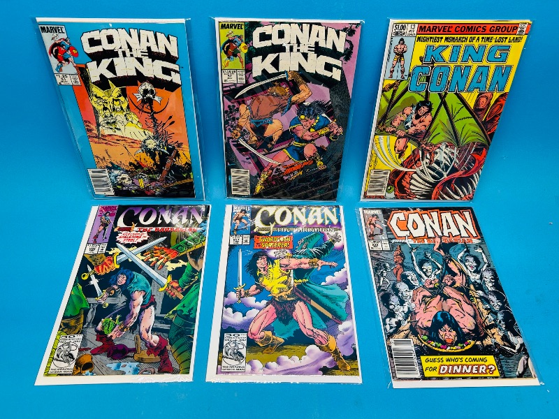Photo 1 of 152180… 6 vintage Conan the Barbarian comics in plastic sleeves 