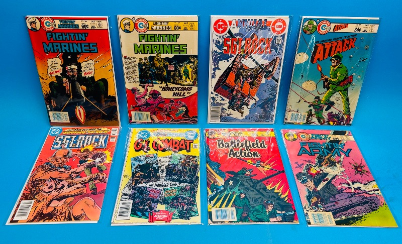 Photo 1 of 152188… 8 vintage combat comics in plastic sleeves 