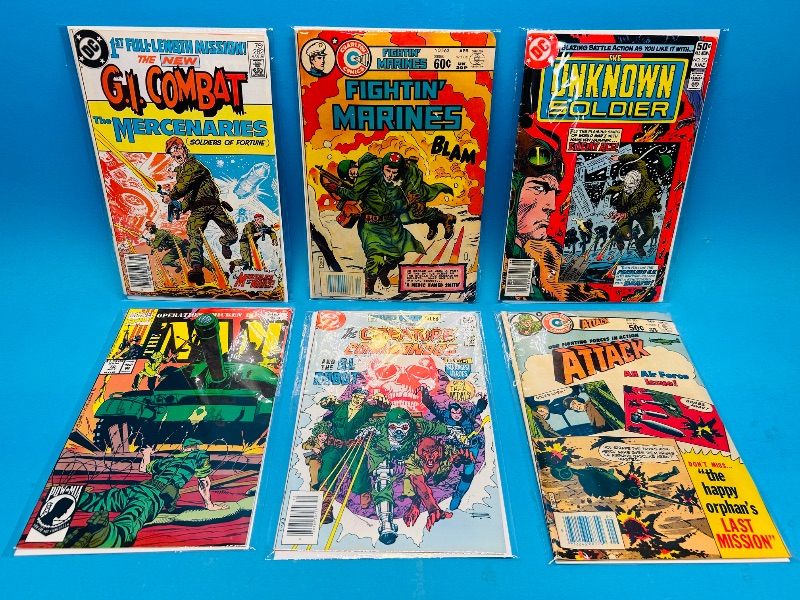 Photo 1 of 152191…  6 vintage military comics in plastic sleeves 