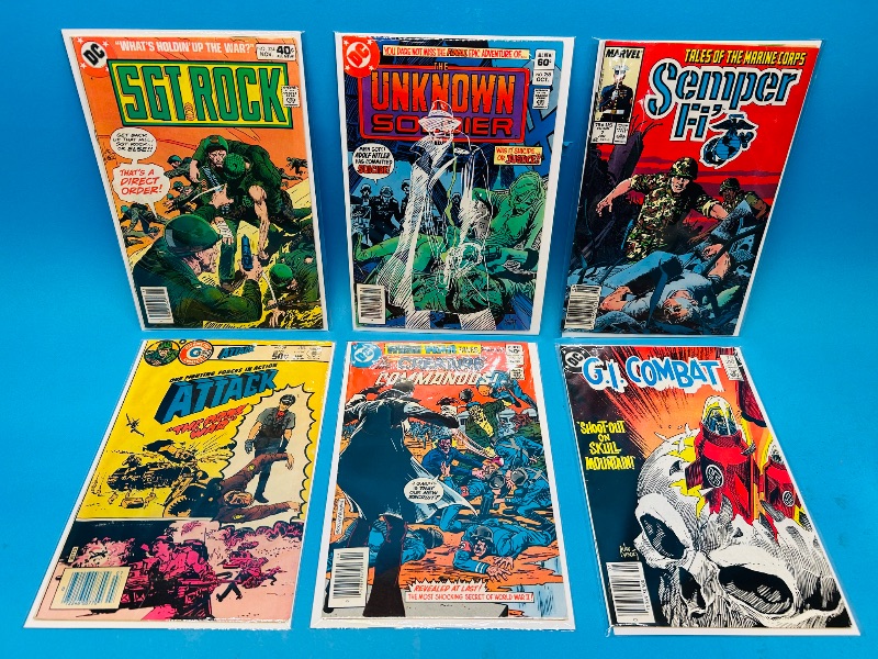 Photo 1 of 152199…  6 vintage military comics in plastic sleeves 
