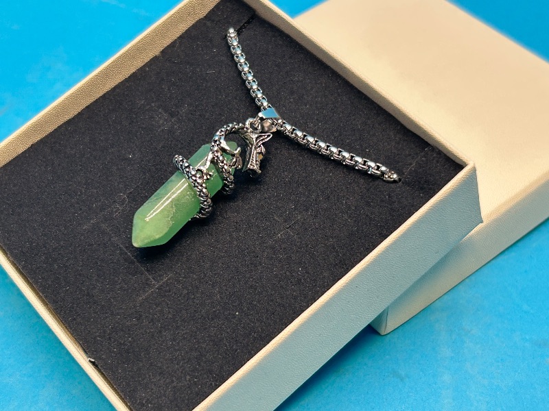 Photo 1 of 152209… polished rock dragon pendant on 18” chain in gift box