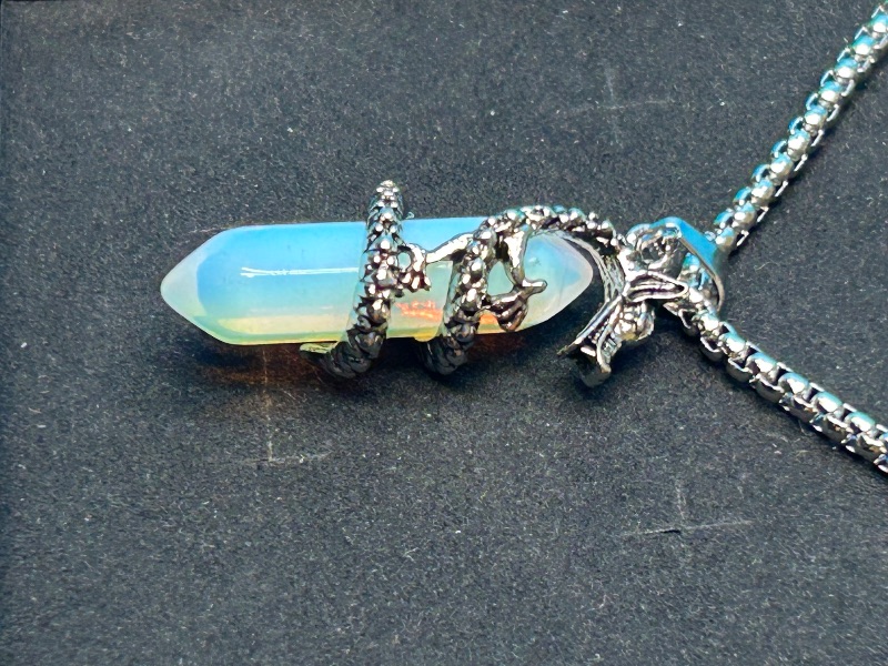 Photo 1 of 152212…  polished rock dragon pendant on 20” chain in gift box