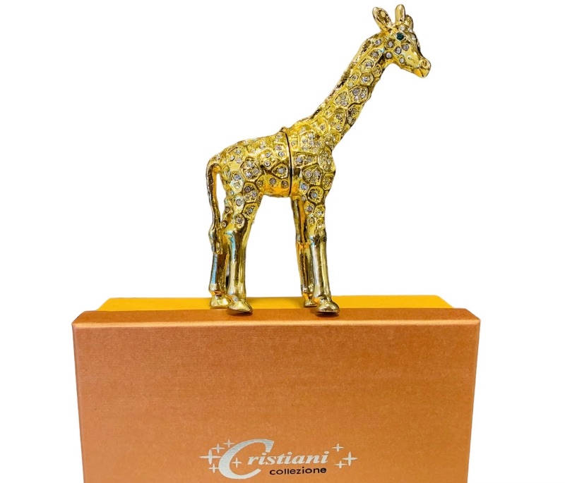 Photo 1 of 152235… 5” jeweled and crystal enamel hinged trinket box in satin lined box 