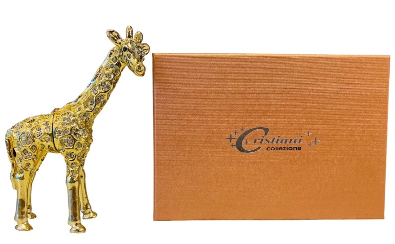Photo 1 of 152235… 5” jeweled and crystal enamel hinged trinket box in satin lined box 