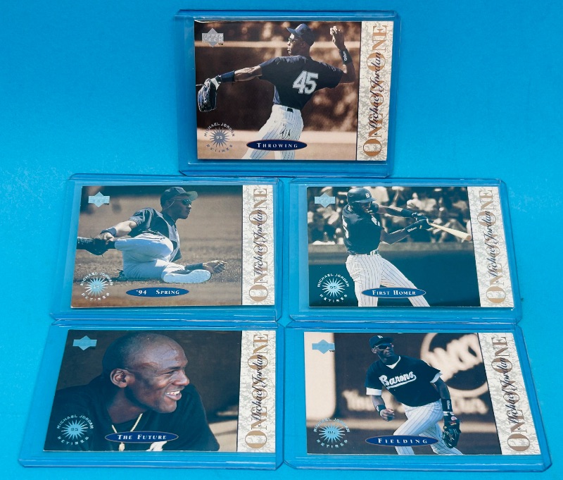 Photo 1 of 152249…5 Michael Jordan one on one cards in hard plastic sleeves 