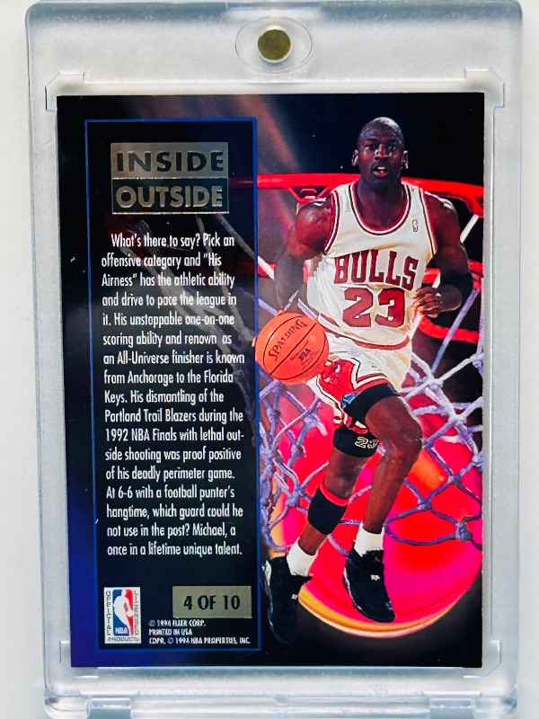 Photo 1 of 152250… Michael Jordan inside outside card 4 in hard plastic case