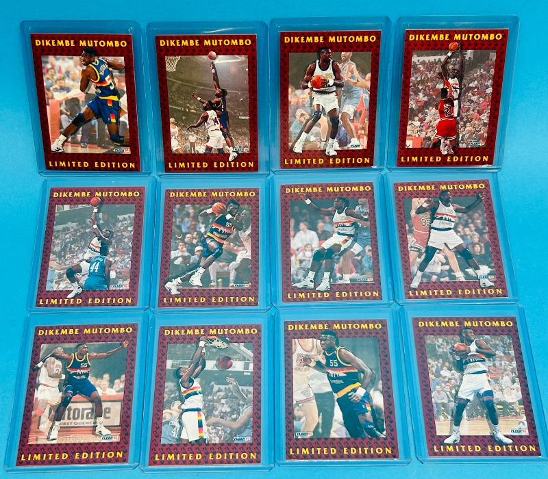 Photo 1 of 152262…12 Dikembe Mutombo cards in hard plastic sleeves 