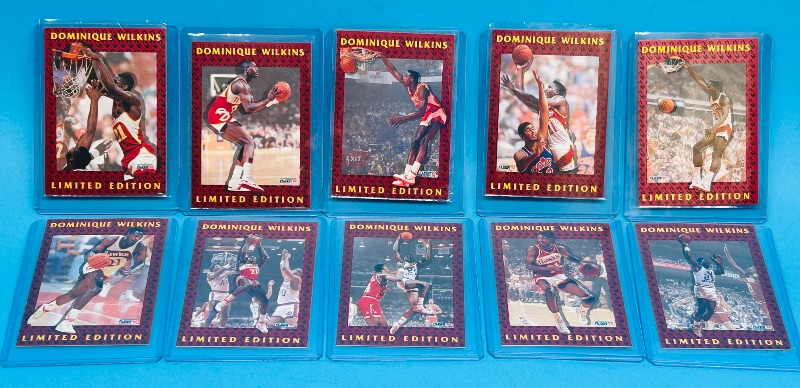 Photo 1 of 152263…10 Dominique Wilkins cards in hard plastic sleeves 