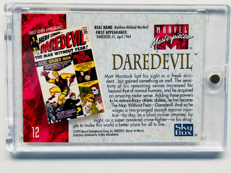 Photo 1 of 152273…Marvel Masterpieces Daredevil card 12  in hard plastic case