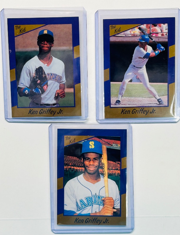Photo 1 of 152277…3 Ken Griffey Jr. the Kid cards in hard plastic sleeves 