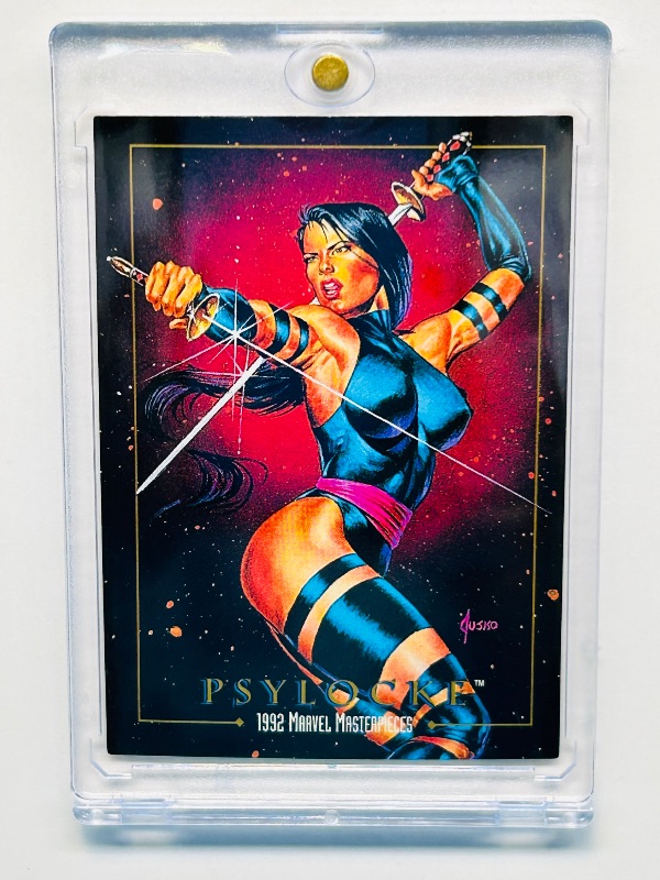 Photo 1 of 152279…marvel masterpieces Psylocke card 65  in hard plastic case