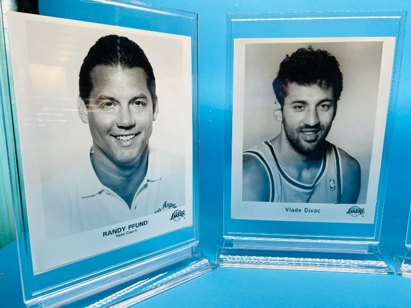 Photo 1 of 152280…8 photos (2 sided) of  Lakers and Bull players and coaches in acrylic frames -see photos 