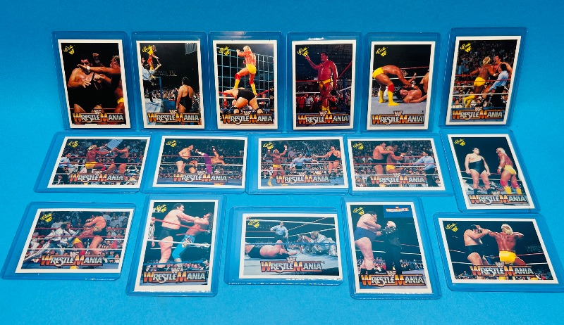 Photo 1 of 152282… 16 vintage WWF Andre the Giant wrestling cards in hard plastic sleeves 