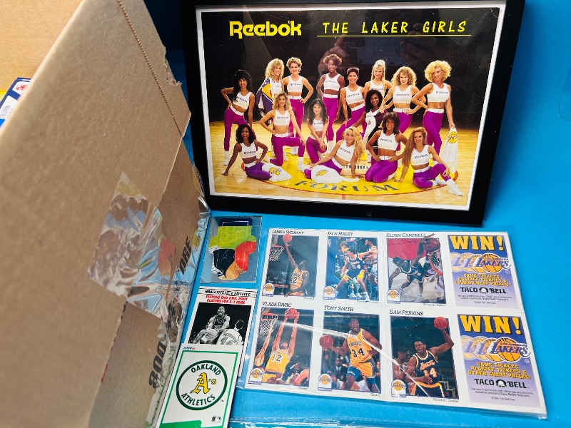 Photo 1 of 152286…final sale no returns/refunds- box of thousands of sports cards and items in small moving box 17 x 12 x 12” 